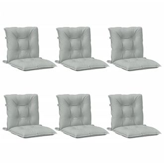 vidaXL Cojines Para Silla Respaldo Bajo 6 Ud Tela Gris Claro Melange Vidaxl