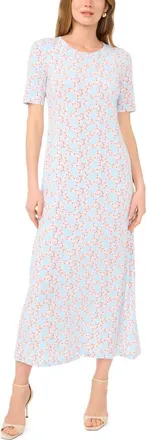 Vince Camuto Floral Print Maxi Dress in Dew Blue at Nordstrom, Size X-Small