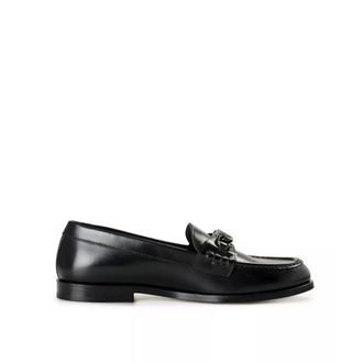 Valentino Garavani Black Leather Slip-On Mens Loafers