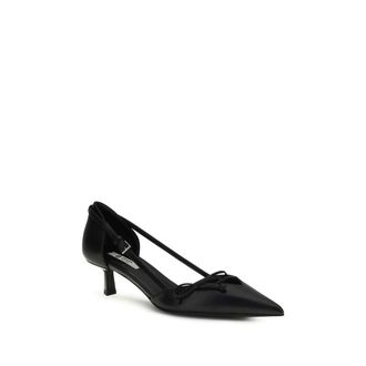 Prada Womens Side-Cut Goatskin Pump Black