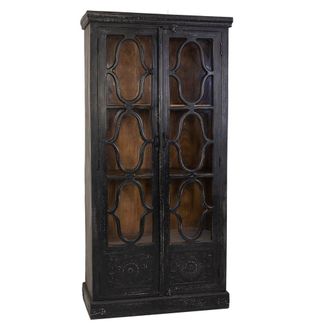 Wanderlust Deco Vitrina De Madera Negra 100x45x204
