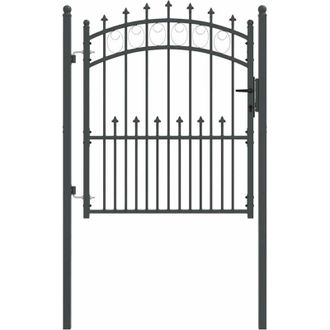 vidaXL Puerta De Cerca Con Picos Gris 125 X 100 Cm Vidaxl