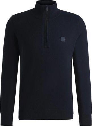 HUGO BOSS Truien & Vesten, Heren, Blauw, XL, Katoen, Kanobix Half Zip Sweater