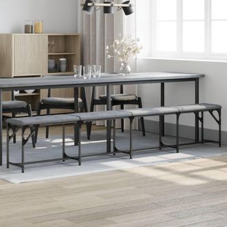vidaXL Vidaxl - Banco De Comedor Acero Y Tela Gris Claro 248x32x45 Cm