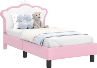vidaXL Struttura Letto Per Bambini Con Testata Rosa 70 X 140 Cm Pu Vidaxl