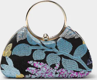 Simons Womens Sequined flower minaudi&egrave;re