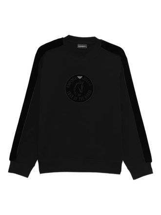 Emporio Armani logo-patch sweatshirt - Black