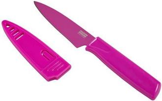 Kuhn Rikon Colori Non-Stick Straight Paring Knife with Safety Sheath, 4 inch in Fuchsia at Nordstrom