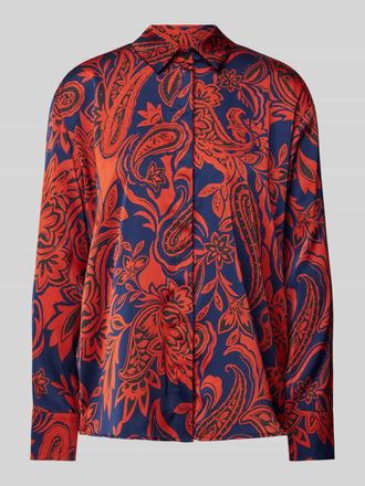 Christian Berg Regular Fit Hemdbluse mit Manschetten in Marine, Gr&ouml;&szlig;e 34