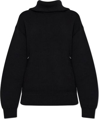 Balenciaga Trui met logo - Dames - Coltruien - Zwart - S - Katoen - Truien & Vesten