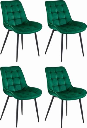 OEM Silla Bera - Terciopelo Verde Oscuro / Patas Negras X 4