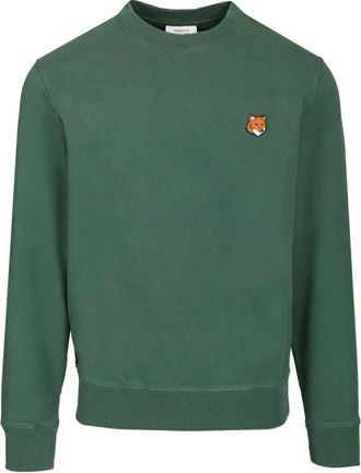 Maison Kitsun&eacute; Fox Head Sweatshirt - Heren - Sweatshirts - Groen - 2XL - Katoen - Hoodies & sweatvesten