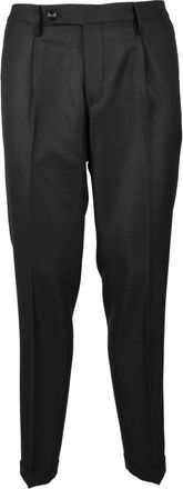 Michael Coal Tailored Black Trousers With Pressed Creases And Clean Front