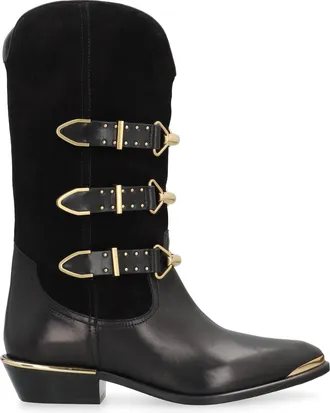 Isabel Marant Womens Mexia Leather Boots Black Calf