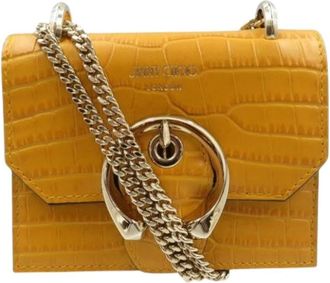 Jimmy Choo London Pre-owned Cross Body Bags, female, Yellow, Size: ONE SIZE Pre-owned Mini Paris Crossbody Bag
