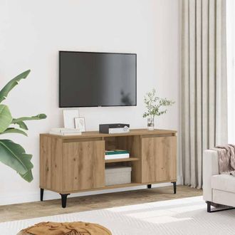Berkfield Home TV Cabinet Artisan Oak 102x35x50 cm Engineered Wood in Brown | Size: 102 x 35 x 50 cm