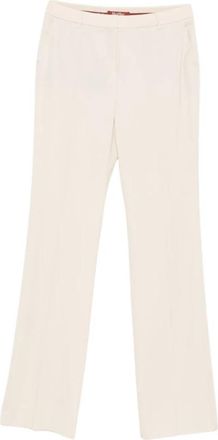 Max Mara Pantalone Palazzo - Dames - Straight fit broeken - Beige - L - Broeken