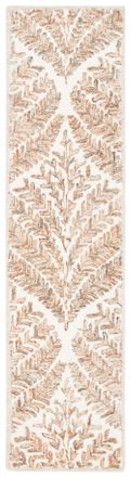 Safavieh Alfombra floral de lana blanco/marr&oacute;n, 69 x 213 cm