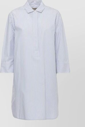 Woolrich striped embroidered cotton shirt dress