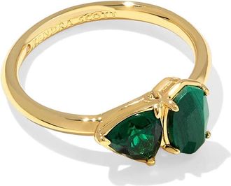 Kendra Scott Tatum Band Womens Ring Womens Ring Gold Green Mix : 8, Brass