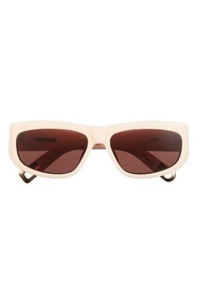 Jacquemus 57mm Square Sunglasses in Cream/Gold at Nordstrom Rack