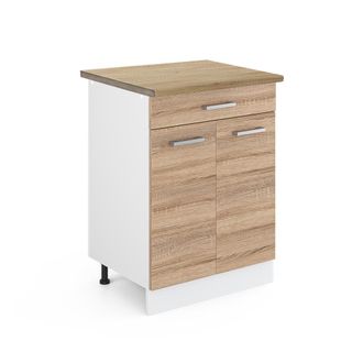 Vicco Mueble Bajo De Cocina R-line, Sonoma, 60 Cm Con Caj&oacute;n, Et Roble