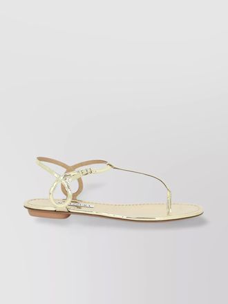 Aquazzura barely there metallic loop ankle strap sandals