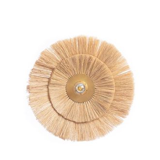 Bazar Bizar Aplique de hierba y hierro en marr&oacute;n y dorado 44x14x44cm