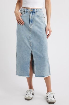 Rip Curl The Search Denim Midi Skirt in Vintage Blue at Nordstrom, Size Medium