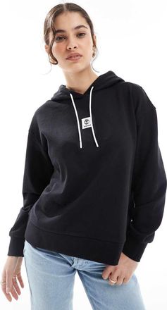 Timberland Felpa con cappuccio nera con rovescio a ricci-Nero