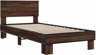 vidaXL Bed Frame without Mattress Brown Oak 75x190 cm Small Single Vidaxl