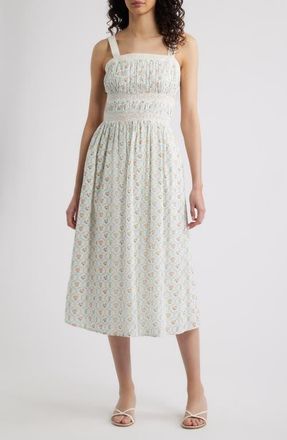 Rails Kimiko Midi Dress in Peach Peony at Nordstrom, Size Xx-Small