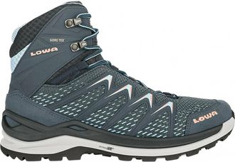 Lowa Womens Innox Pro Gtx Mid Hiking Boots In Blue/salmon