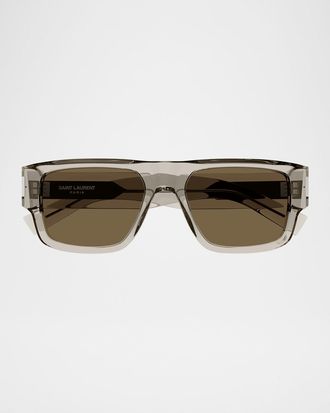Saint Laurent Men & apos;s SL 659 Acetate Rectangle Sunglasses