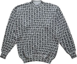 VETEMENTS Maglione Gothic Monogram Grey - Grigio