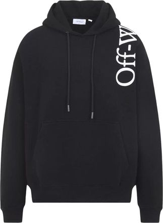 Off-white Black Logo Drawstring Cotton Hoodie