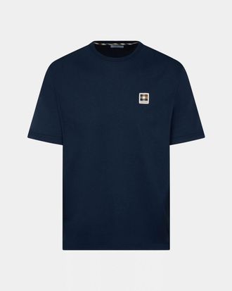 Aquascutum Mens T-Shirt in Dark Blue Cotton - Size X-Large