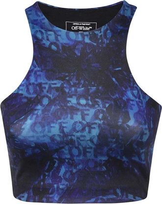 Off-white Tops, Dames, Blauw, S, Polyester, Sportieve Tanktop met Elastisch Ontwerp