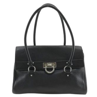 Ferragamo Pre-owned Tote bag - Dames - Pre-owned - Zwart - Maat: ONE Size Leer
