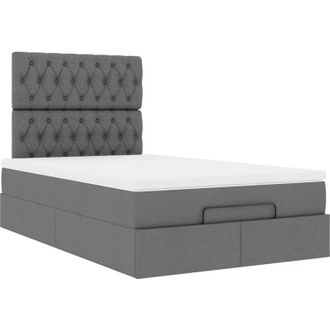 vidaXL Estructura De Cama Otomana Colch&oacute;n Tela Gris Oscuro Vidaxl