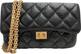Chanel Matelasse Black Leather Chain/Shoulder Wallet (Pre-Owned)
