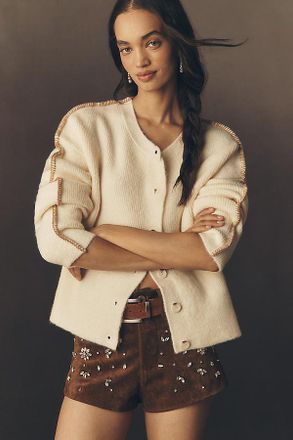 Pilcro Whipstitch Cardigan Sweater