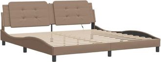 vidaXL Vidaxl - Bed Frame with led without Mattress Zadar Cappuccino 200x200 cm