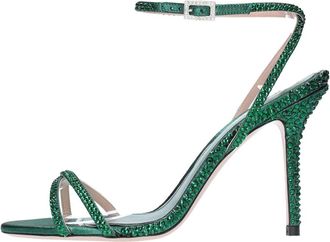 Gedebe Sandalen Groen - Dames - Sandalen met hakken - Groen - 37 EU - Satijn - Schoenen