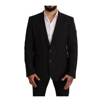 Dolce & Gabbana Heren, Pakken, Zwart, Maat: 2XL Wol