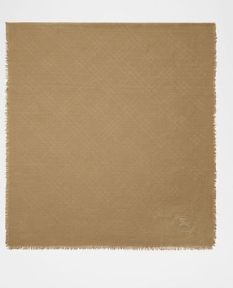 Burberry Wool & Silk Check Jacquard Scarf