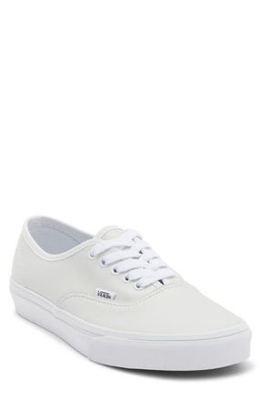 Vans Authentic Leather Sneaker in Leather True White/true White at Nordstrom, Size 12.5 Womens