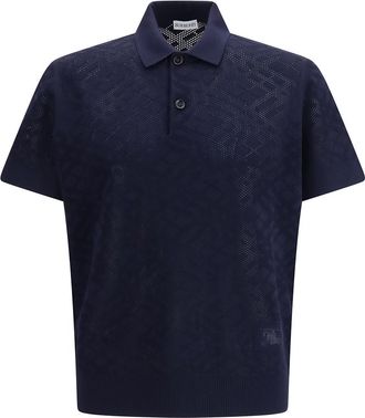 Burberry Blue Shirt Collar Polo