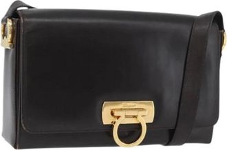 Ferragamo Pre-owned Cross Body Bags, female, Brown, Size: ONE SIZE Pre-owned Leather Shoulder Bag