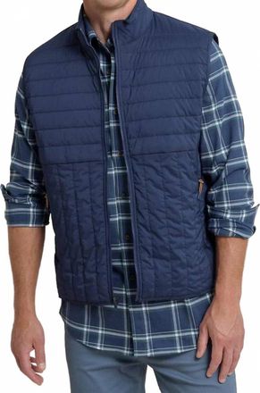 Southern Tide Whitemarsh Packable Quilted Vest In Dress Blue
